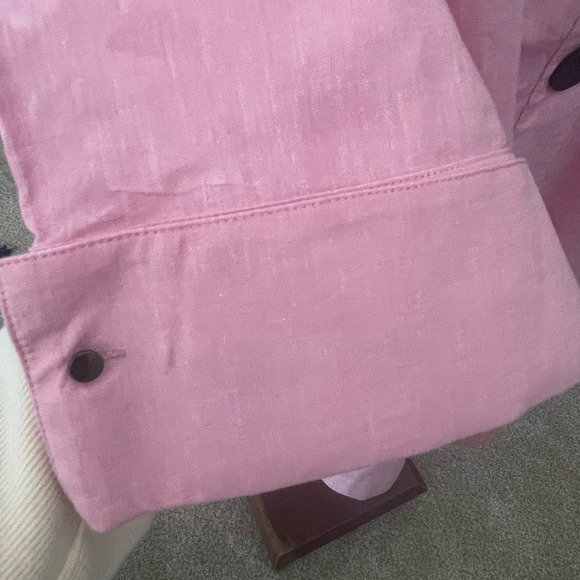 Ming Wang Pink 3/4 Sleeve Blouse Top Linen Blend Size Large - Picture 4 of 6